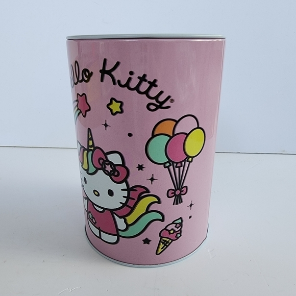 NEW Hello Kitty Sanrio Pink Unicorn Tin Can Coin Bank - Picture 5 of 13